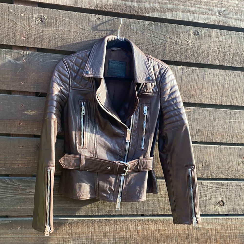 Brown leather All Saints jacket - Like New